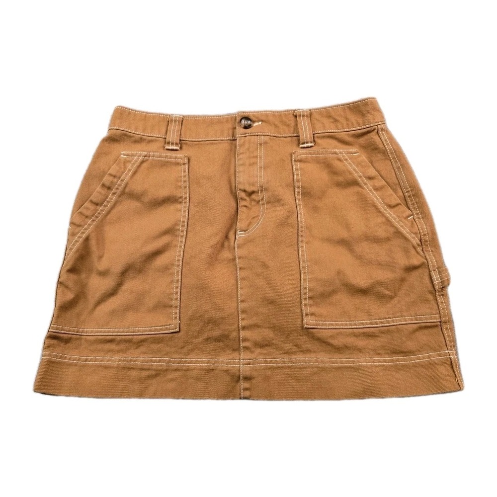 Old Navy Women's Utility Pocket Mini Skirt High Waist Brown Camel Large Size 12